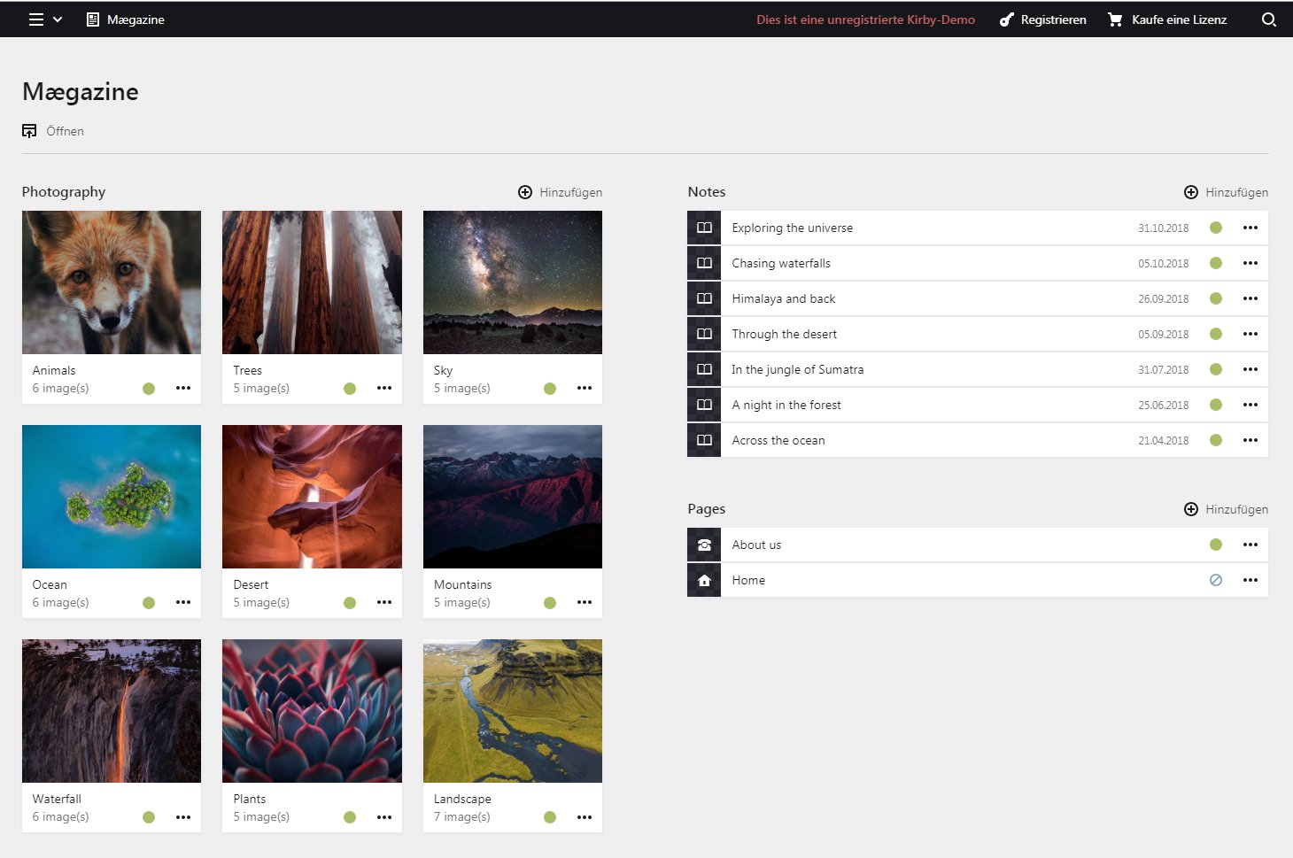 Content-Redaktion mit dem Kirby-Panel
