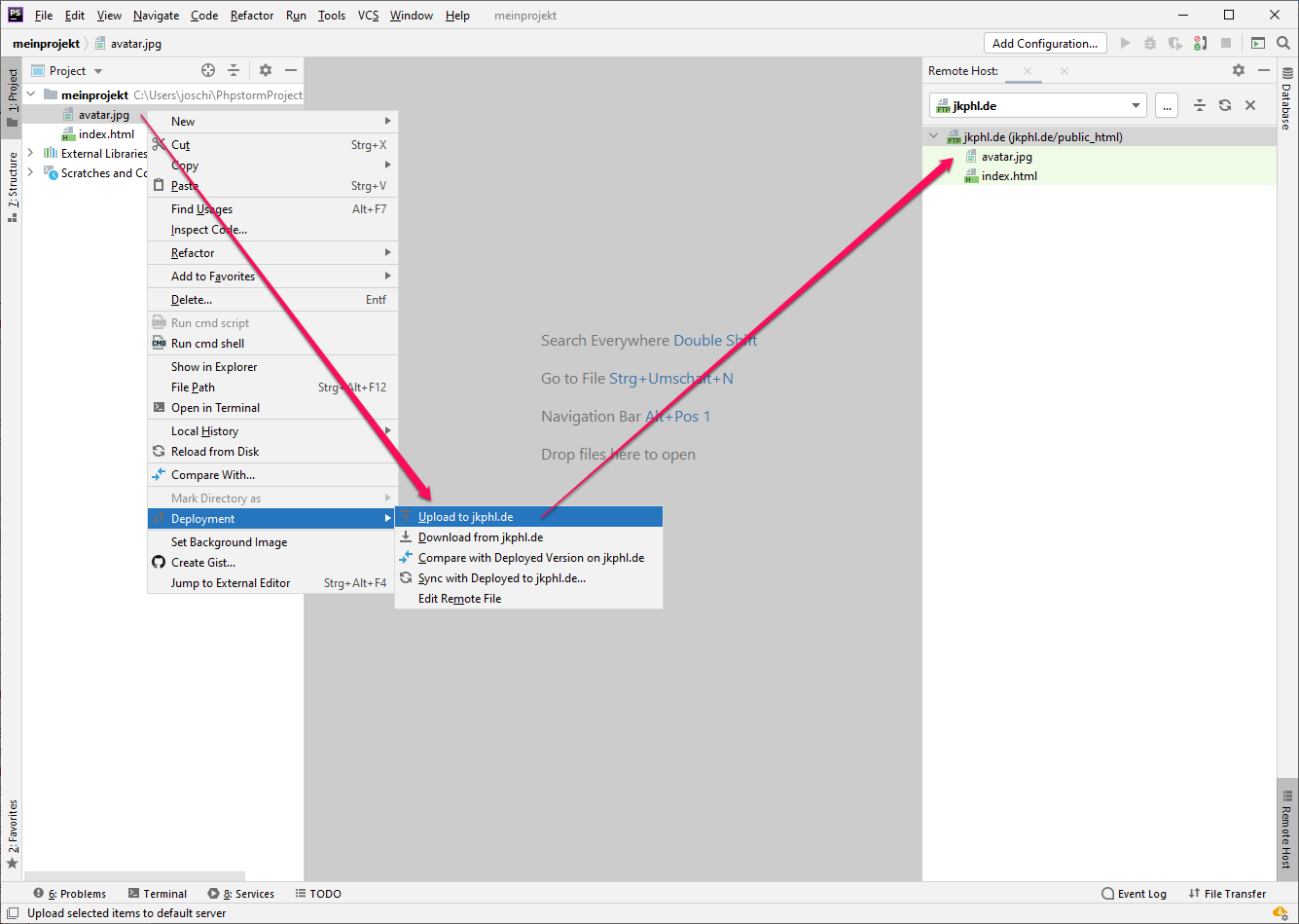 Manueller Upload via Mapping
