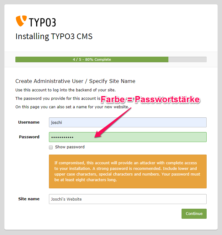 Erster Backend-Benutzer