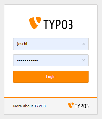 Anmeldung am TYPO3-Backend