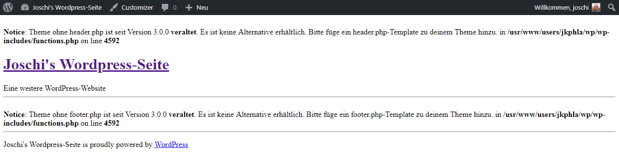 Benutzerdefiniertes Theme im Frontend